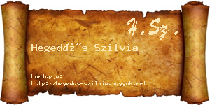 Hegedűs Szilvia névjegykártya