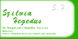 szilvia hegedus business card